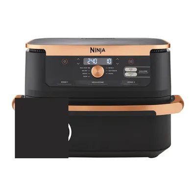 Ninja Foodi FlexDrawer AF500 noir et cuivre, tiroir de 10,4 L avec séparateur amovible et bandeau de commande DualZone